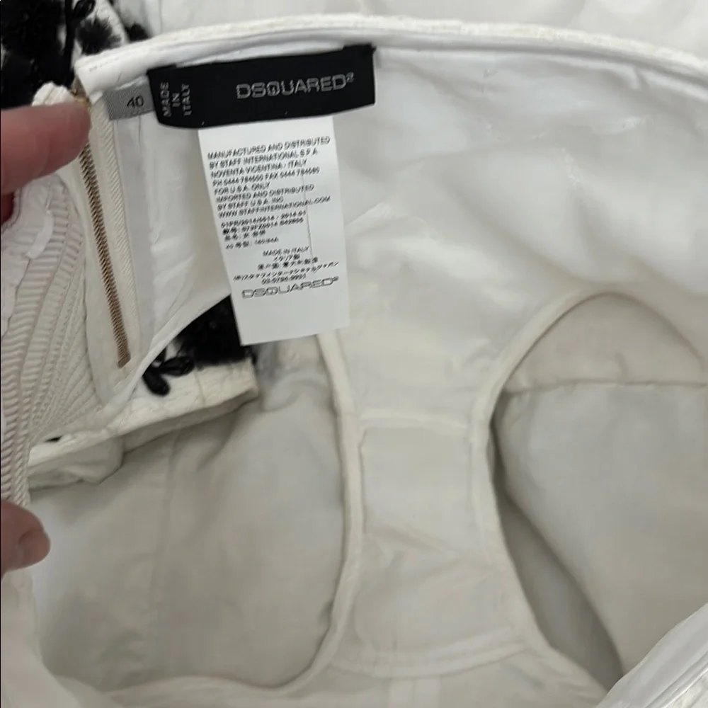 D2Squared ICONIC mini dress Black and White Floral Set sz 40/ XS - Picture 5 of 14